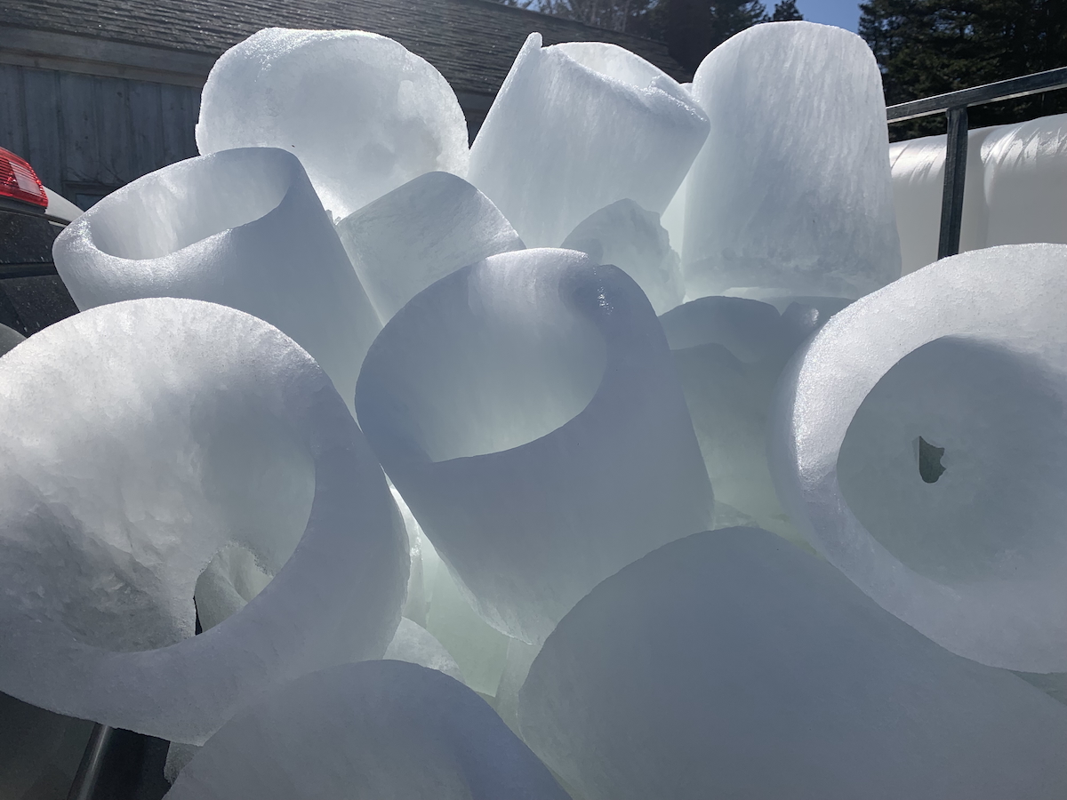 Ice pipes from Maple sap harvest